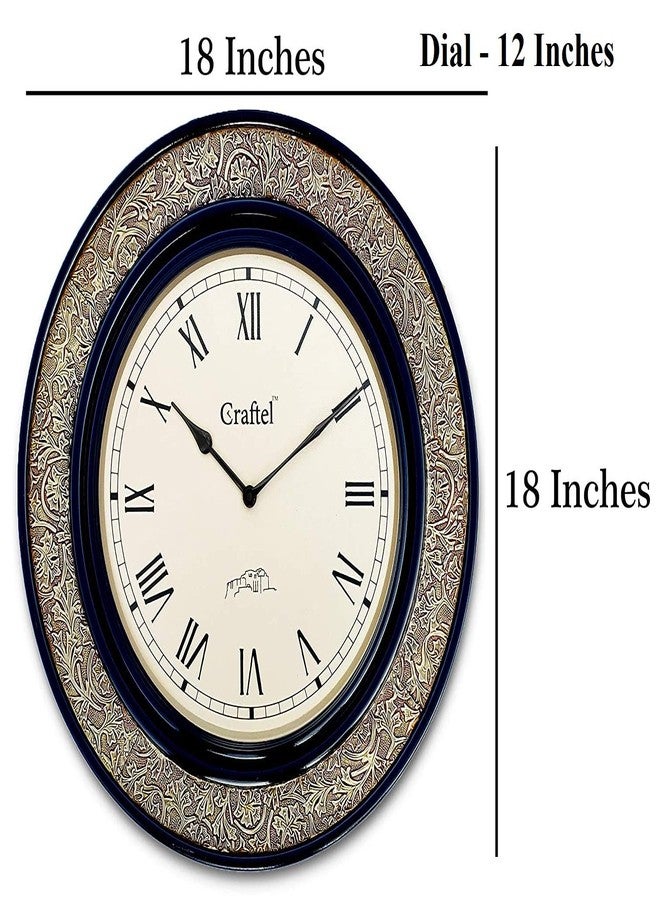 Craftel Metal Roman Dial Abstract Wall Clock for Bedroom Living Room Home (18 x 18 inch, Brown) - Image 3